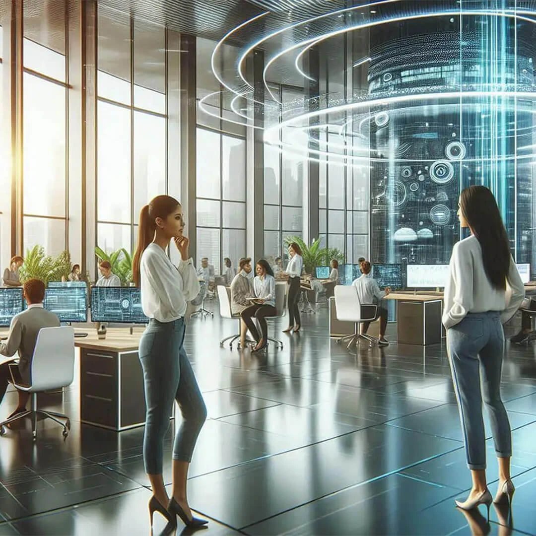 Uno spazio ufficio moderno e futuristico progettato per il Kaltan Group, con un'architettura innovativa e spazi di lavoro collaborativi che riflettono l'approccio progressista del marchio.